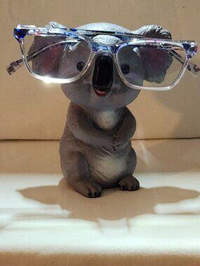 Happy Koala bear glasses holder gray black NIP